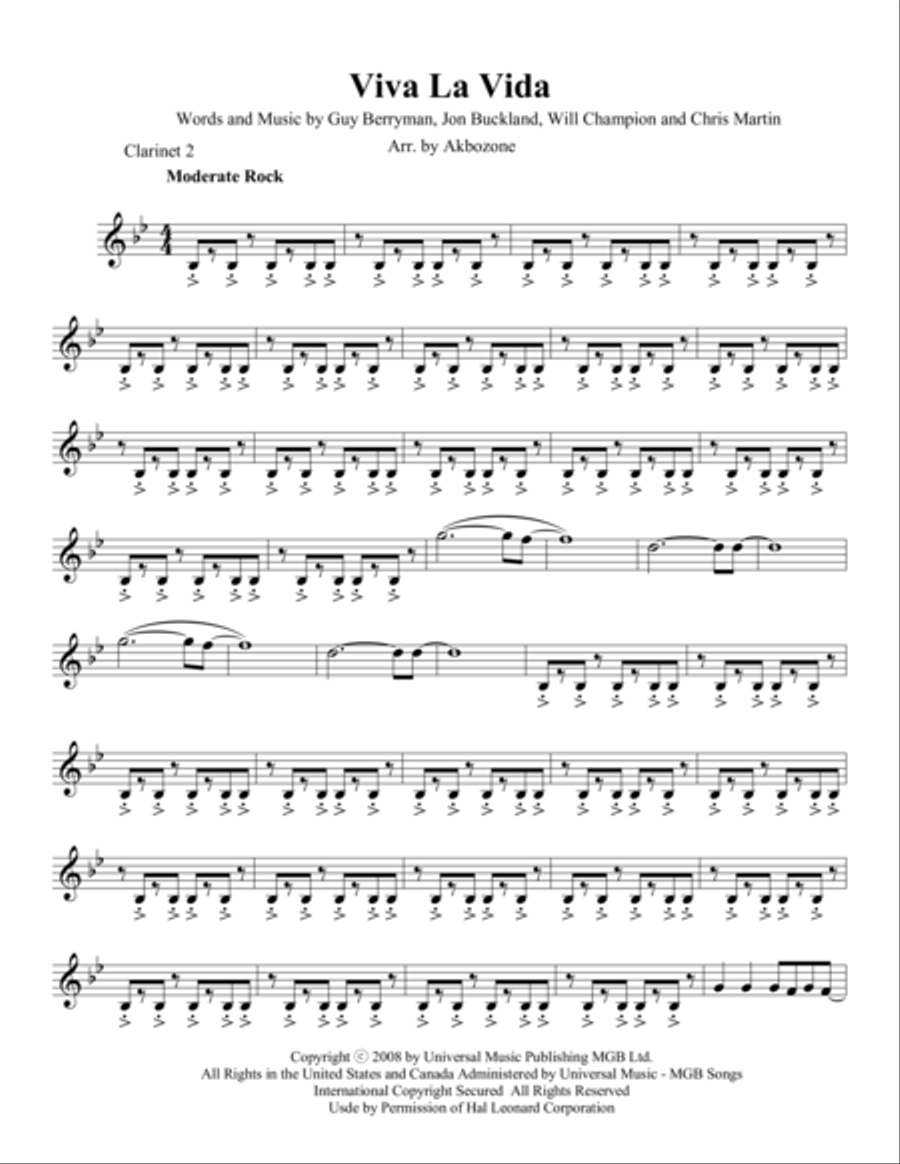 Viva La Vida Small Ensemble scores gallery preview page 1