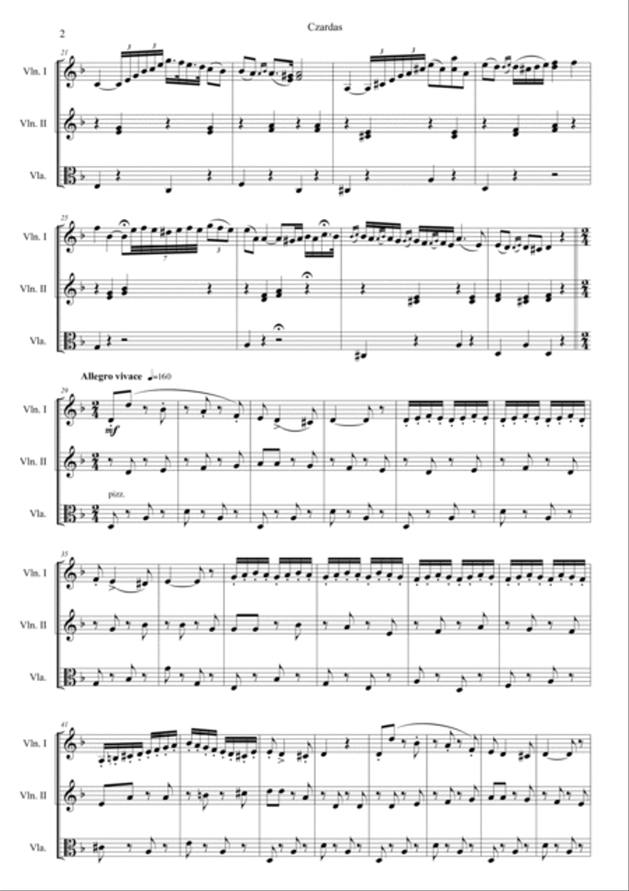Czardas Czardas String Trio scores gallery preview page 2