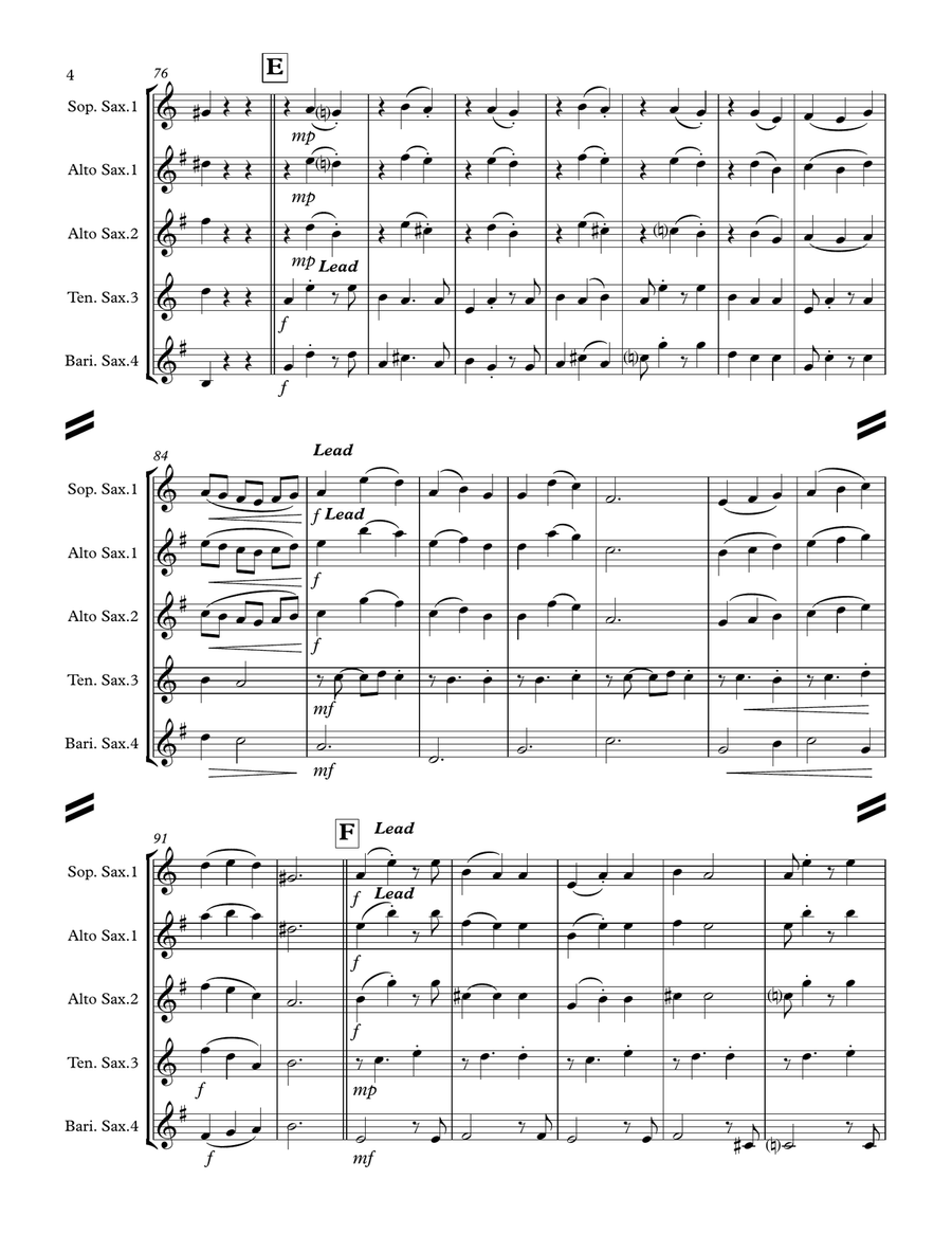 My Favorite Things Saxophone Quartet scores gallery preview page 5
