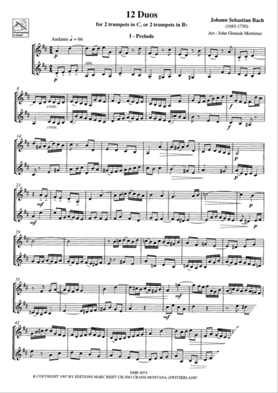 12 Duets 12 Duets Trumpet Duet scores gallery preview page 3