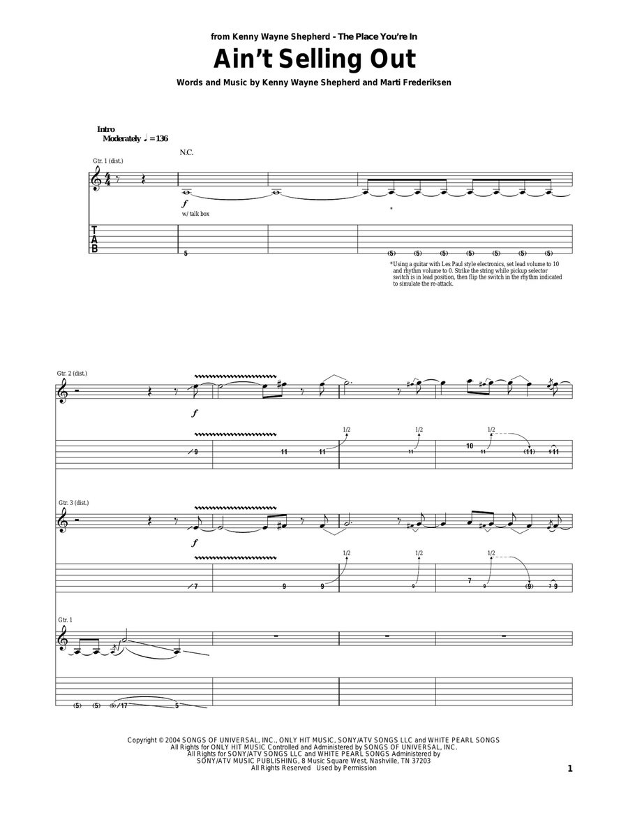 Ain't Selling Out Ain't Selling Out Acoustic Guitar scores gallery preview page 1