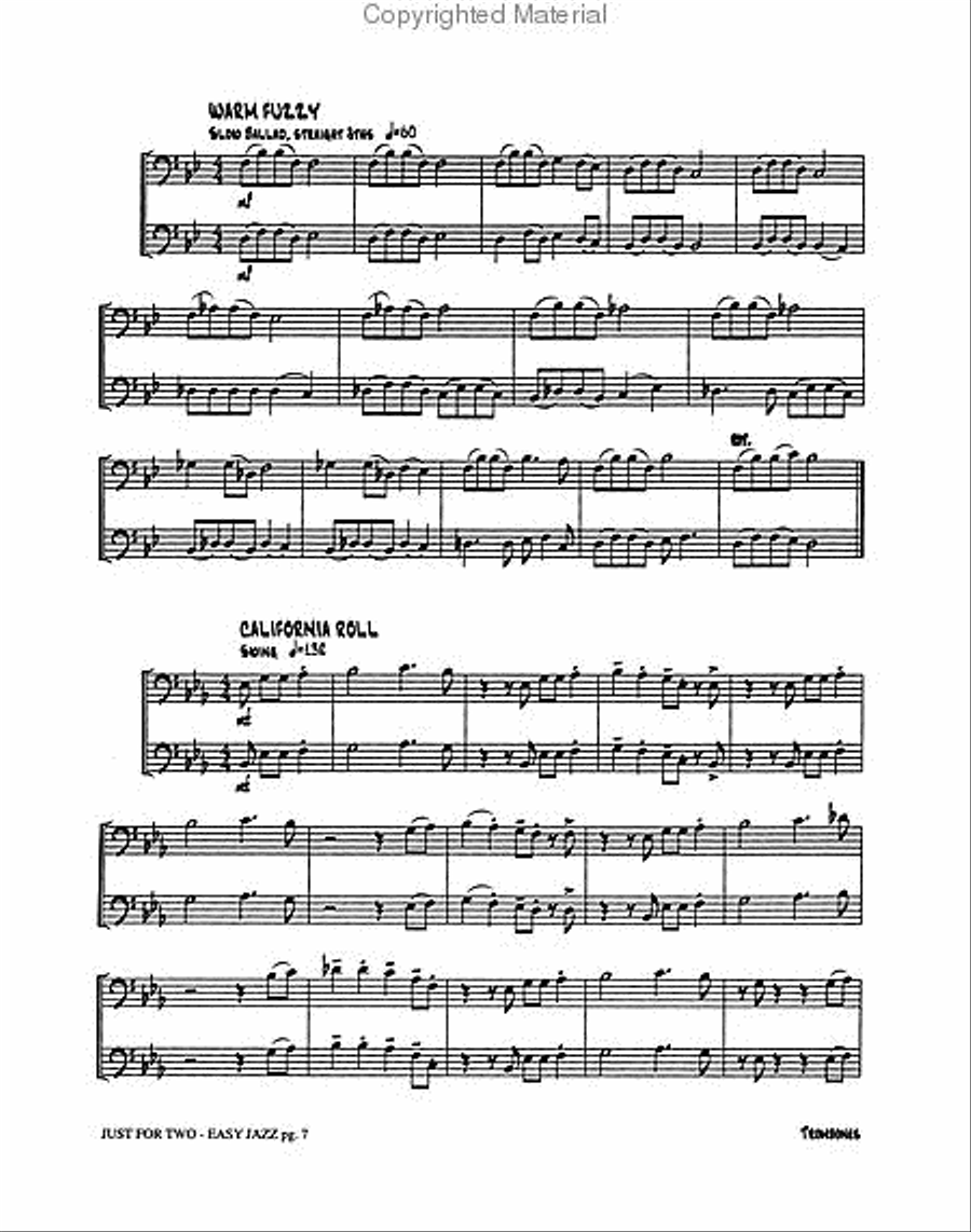 Just for Two Easy Jazz Just for Two Easy Jazz Trombone Duet scores gallery preview page 3