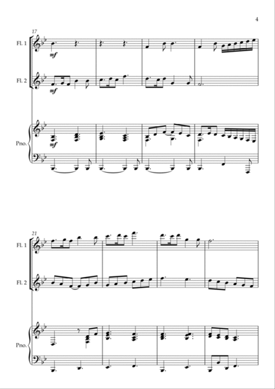 The Skye Boat Song (Theme from 'Outlander') - Flute Duet with Piano Flute Duet scores gallery preview page 5
