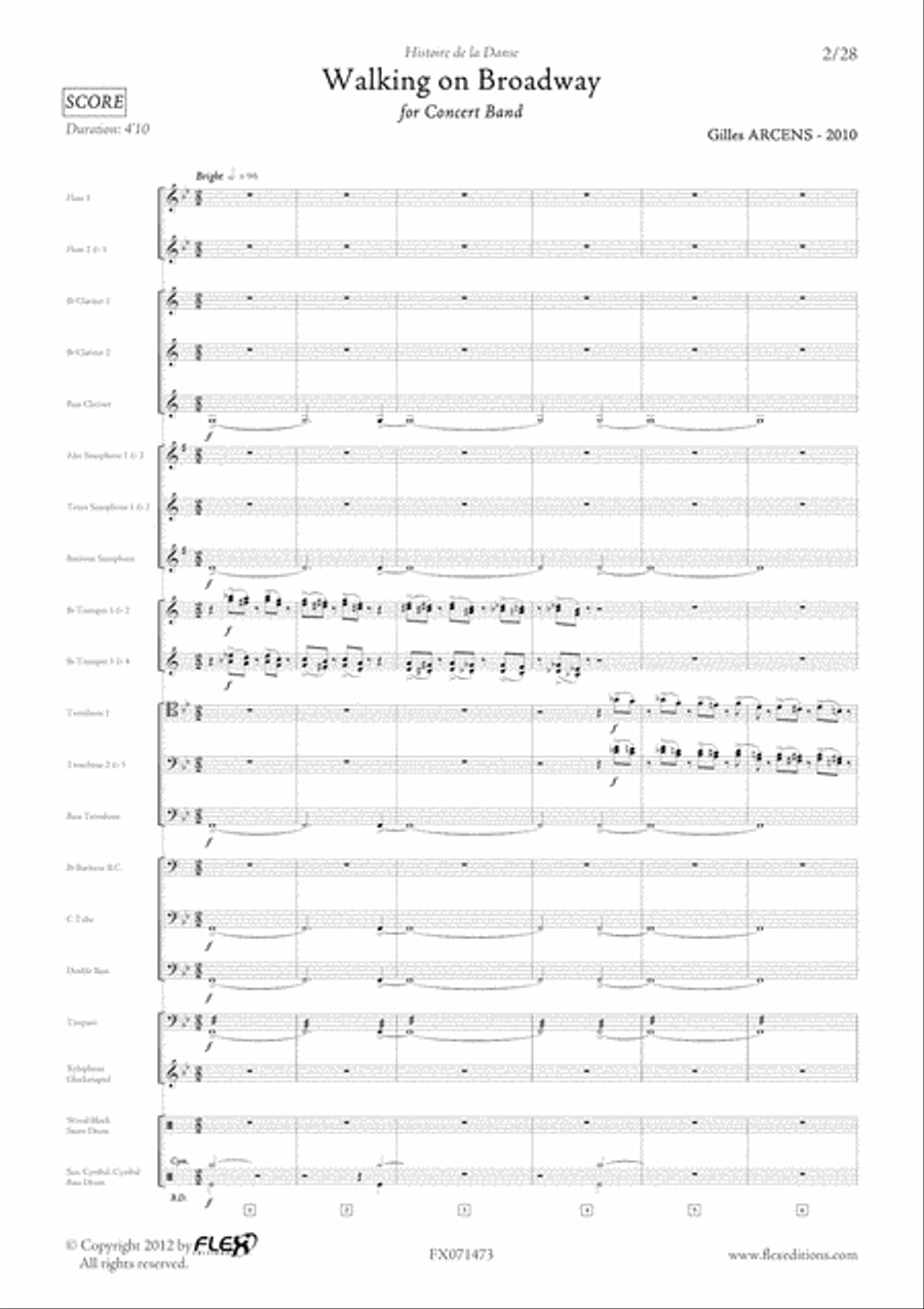 Walking on Broadway Walking on Broadway Concert Band scores gallery preview page 3