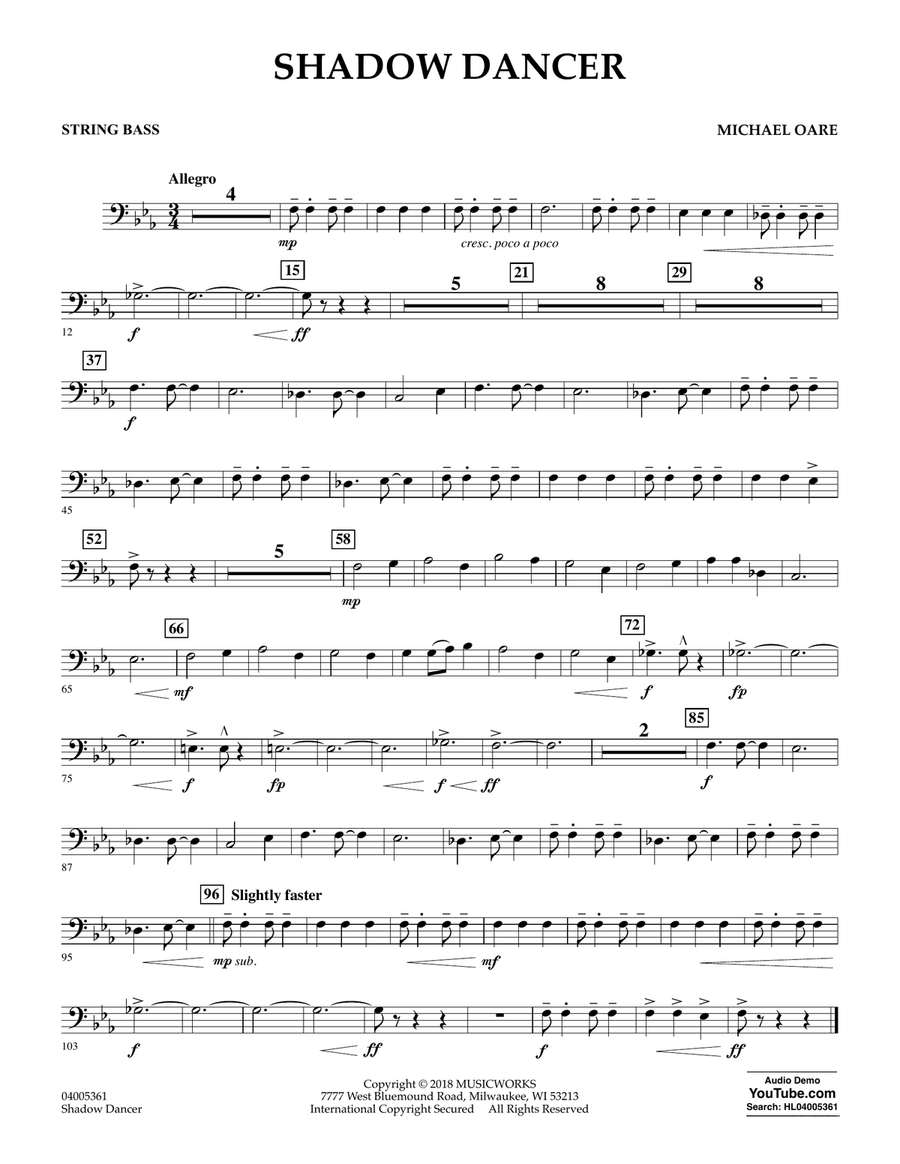 Shadow Dancer - String Bass Concert Band scores gallery preview page 1
