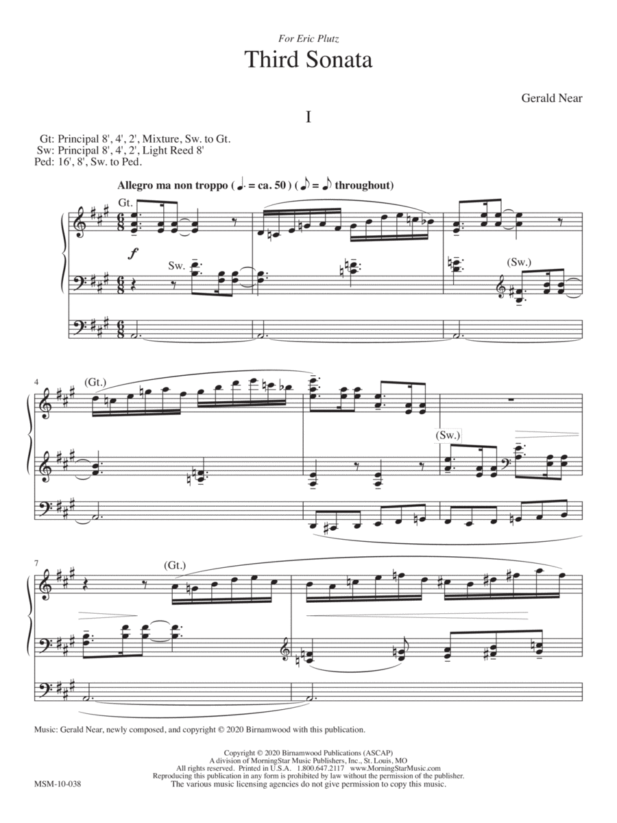 Third Sonata for Organ Third Sonata for Organ Organ Solo scores gallery preview page 1