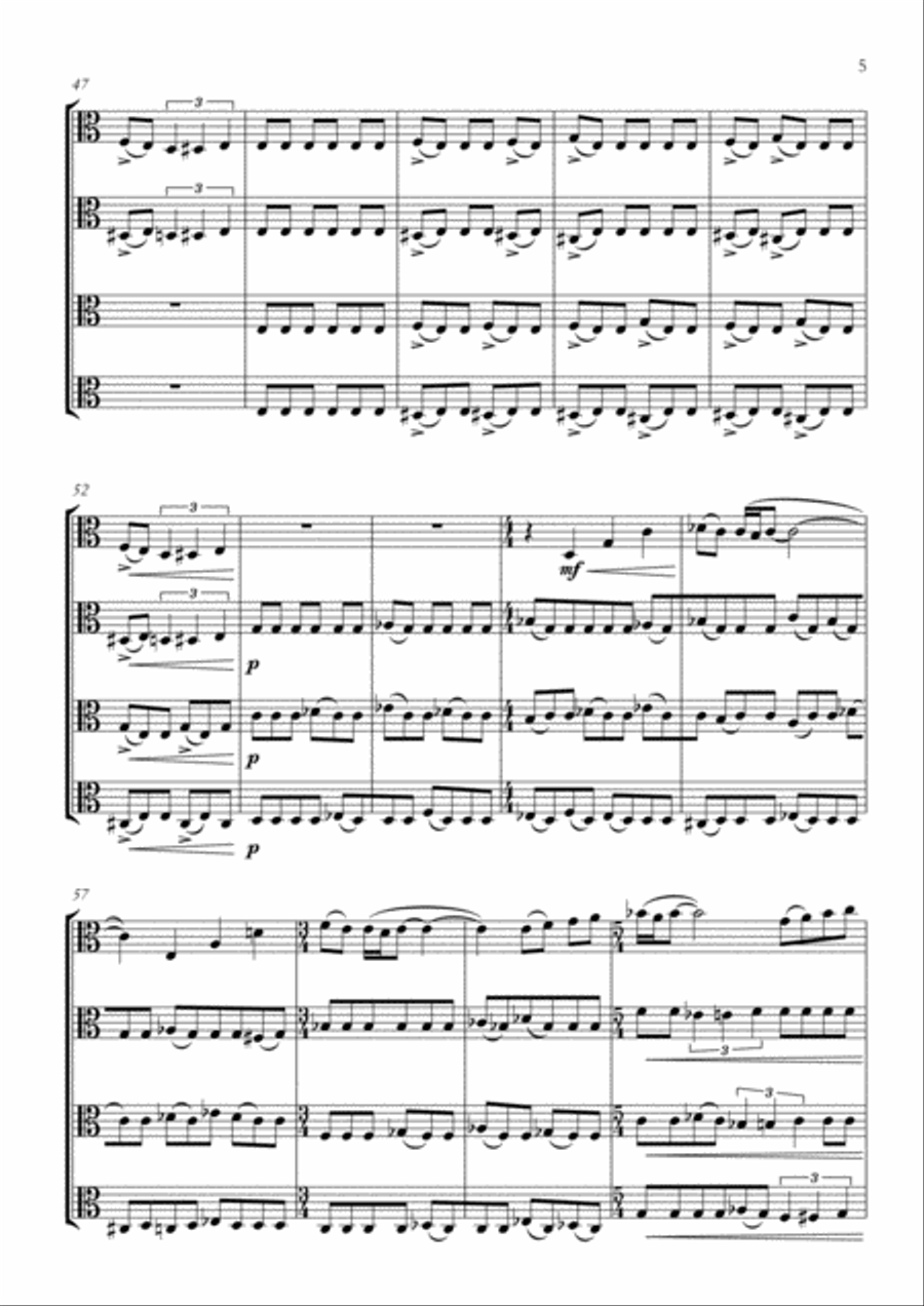 Four: Quartet for four violas String Quartet scores gallery preview page 5