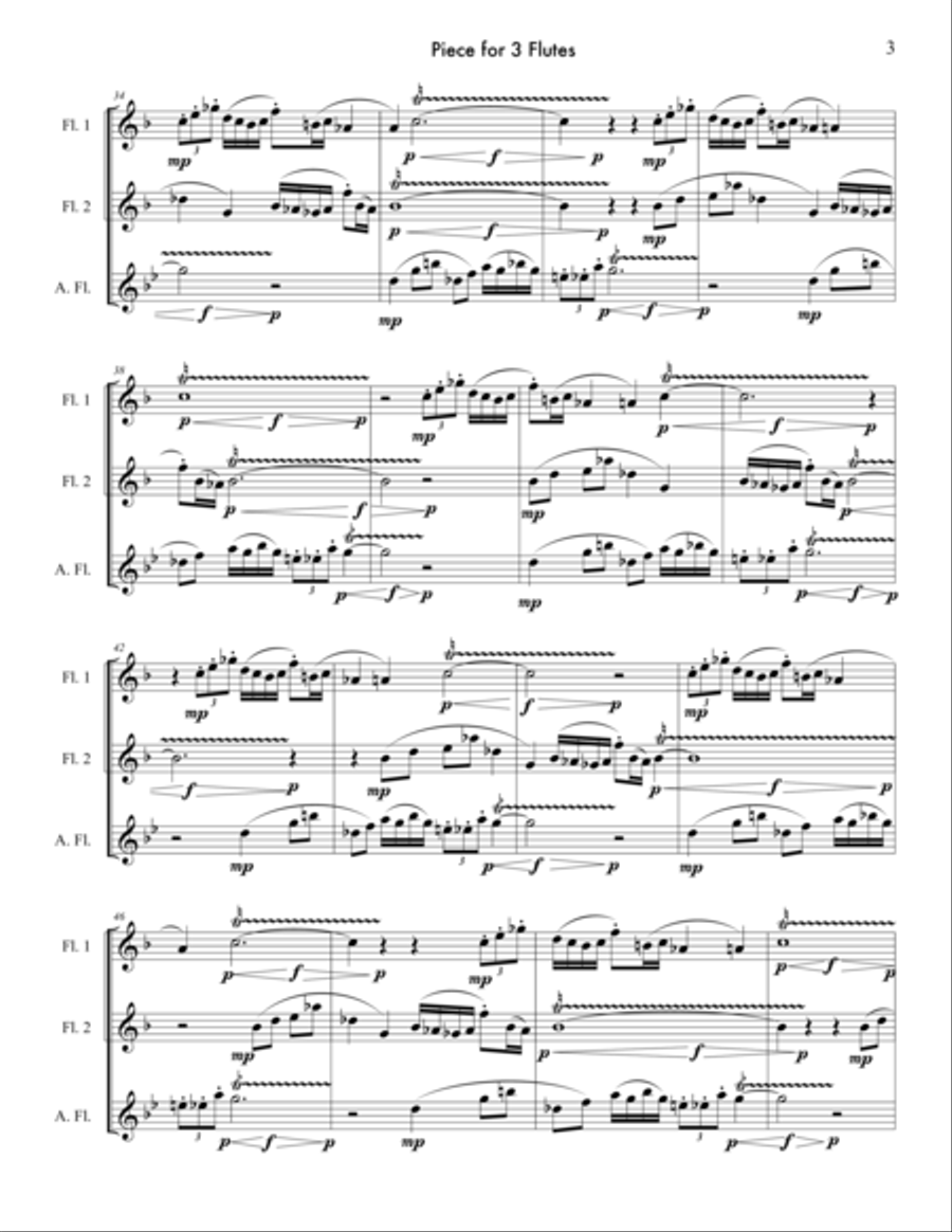 Piece for 3 Flutes Flute Trio scores gallery preview page 4