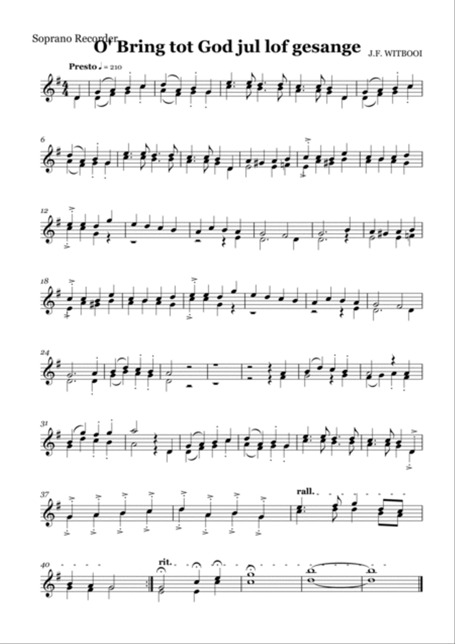 Recorder Quartet Sonata 1 mov IV Allegro Recorder scores gallery preview page 2