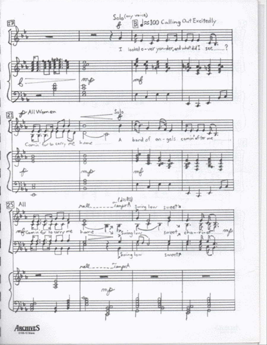 Swing Low, Sweet Chariot (SATB with solo) 4-Part scores gallery preview page 2