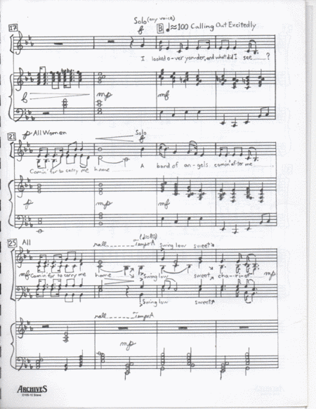 Swing Low, Sweet Chariot (SATB with solo)