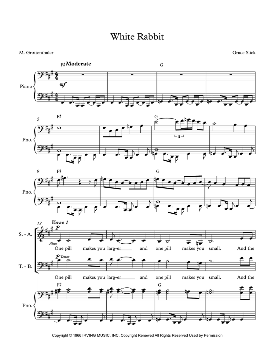 White Rabbit 4-Part scores gallery preview page 1