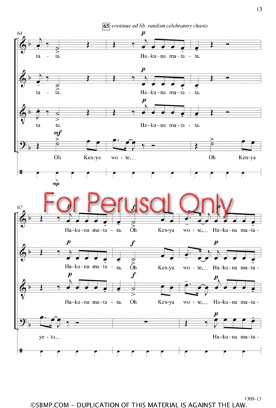 Jambo - SATB Octavo Jambo - SATB Octavo 4-Part scores gallery preview page 12