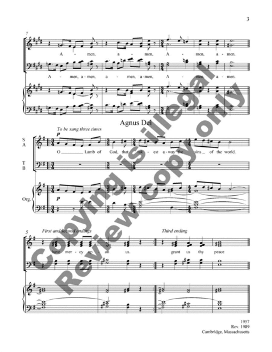 Kyrie, Sanctus and Agnus Dei 4-Part scores gallery preview page 5