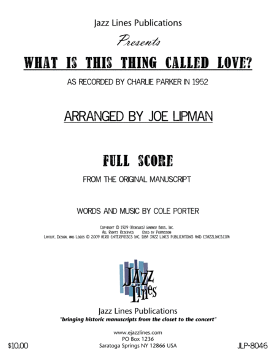 What Is This Thing Called Love? Big Band scores gallery preview page 1