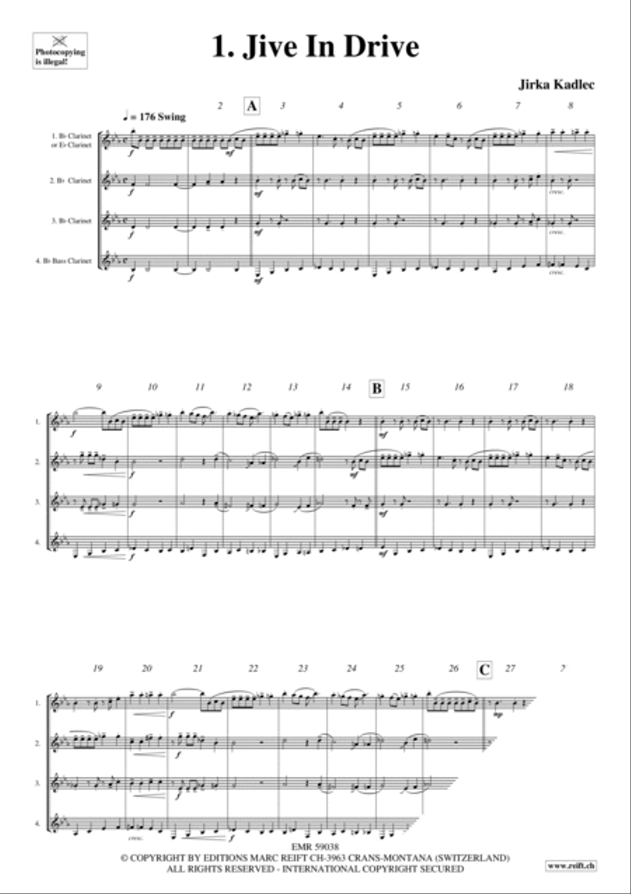 Clarinet Quartet Collection Volume 1 Clarinet Quartet scores gallery preview page 3