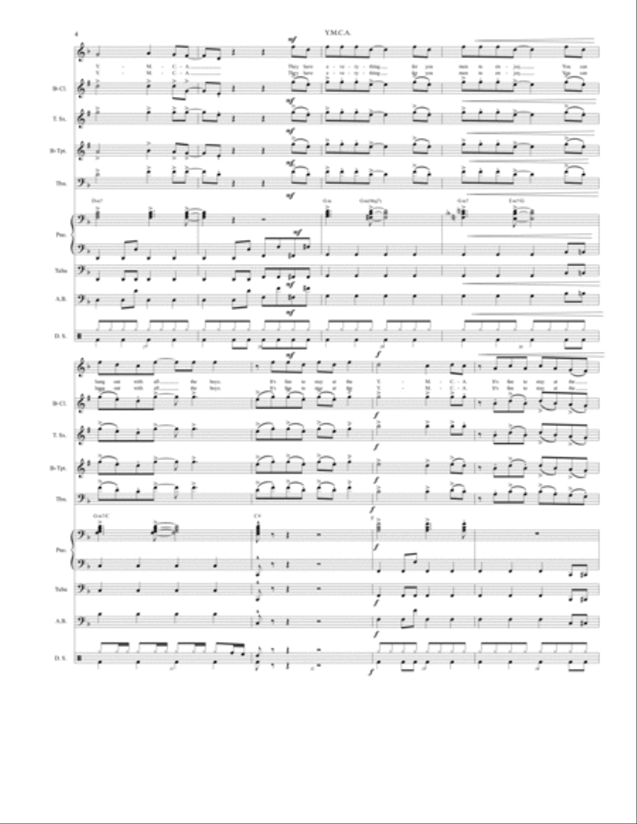 Y.M.C.A. Tenor Saxophone scores gallery preview page 4