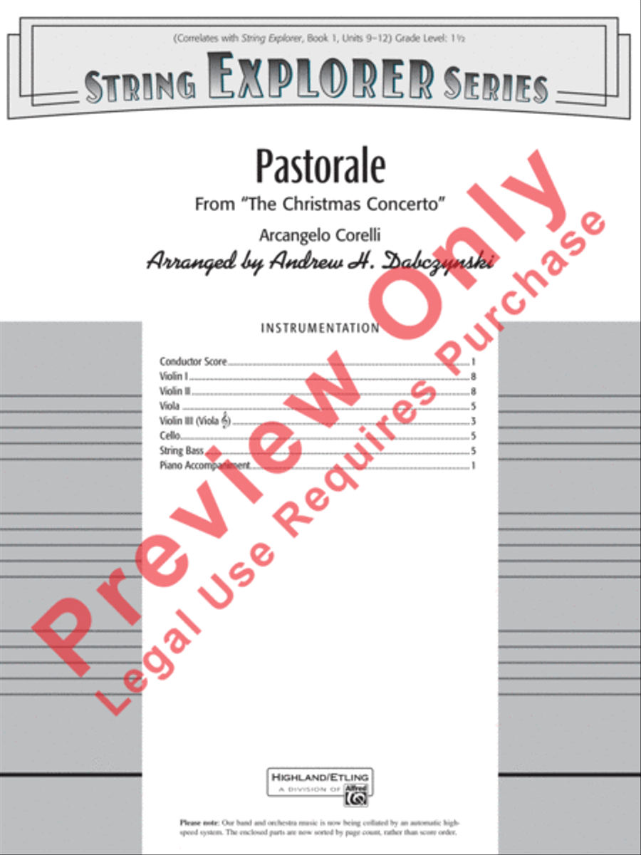 Pastorale (from The Christmas Concerto) String Orchestra scores gallery preview page 2