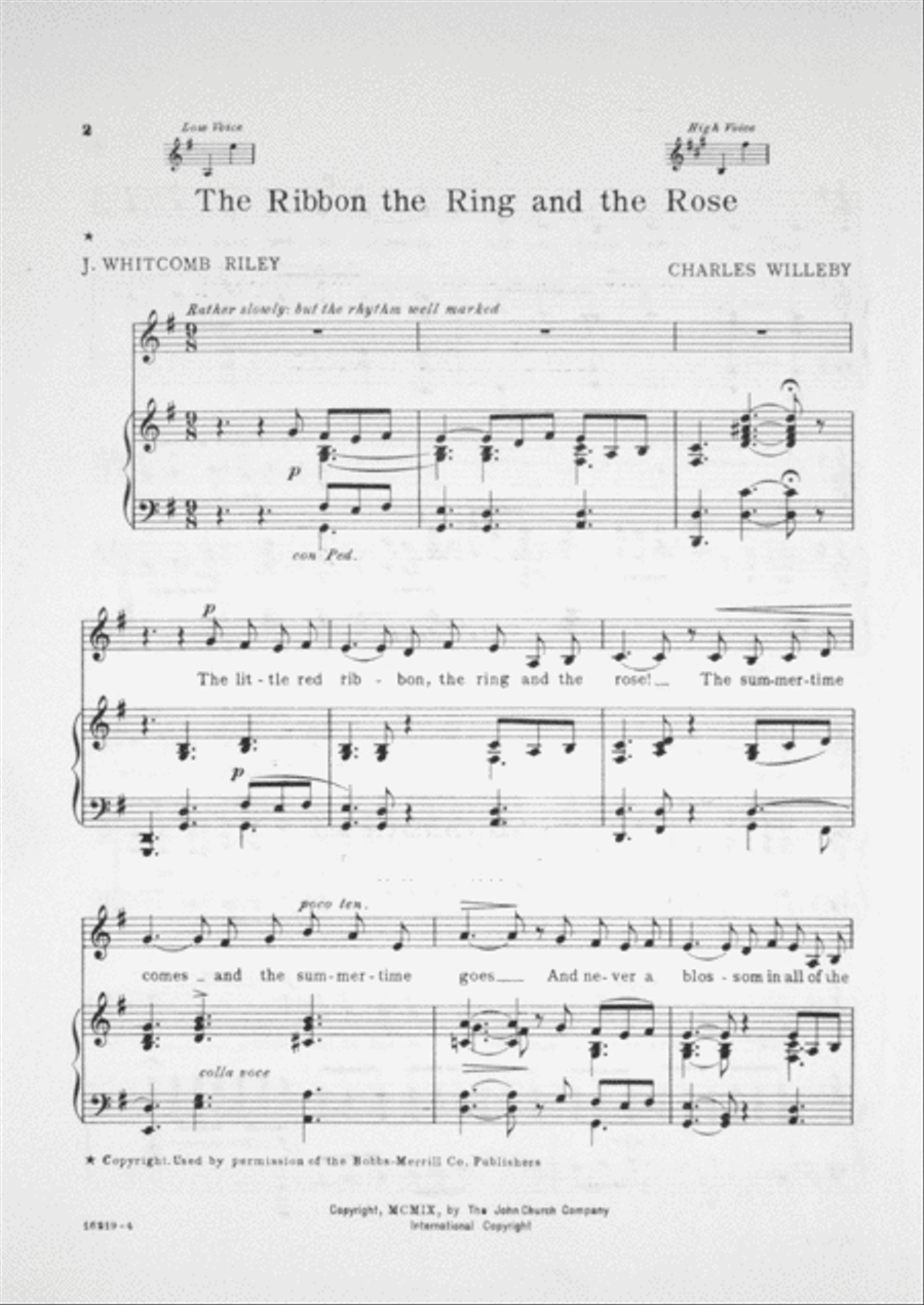 The Ribbon, the Ring and the Rose Low Voice scores gallery preview page 2