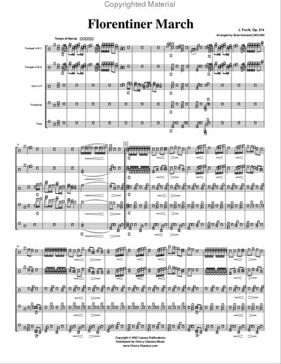 Florentiner March Brass Quintet scores gallery preview page 2