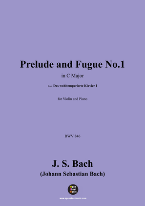 Book cover for J. S. Bach-Prelude and Fugue No.1,for Violin and Piano