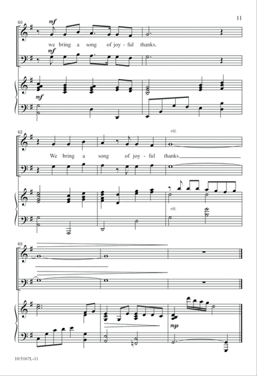 Song of Joyful Thanks 2-Part scores gallery preview page 11