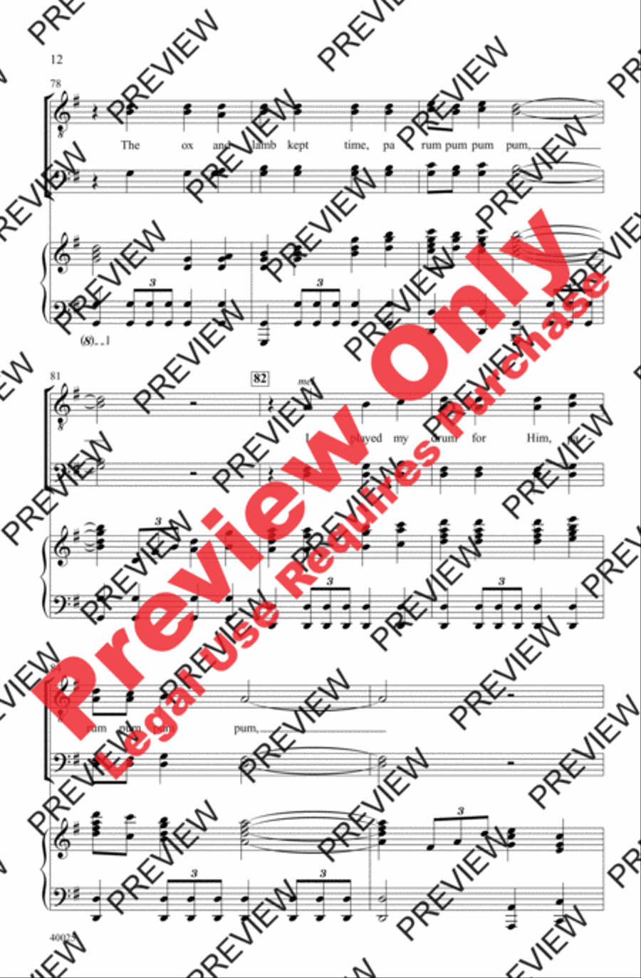The Little Drummer Boy The Little Drummer Boy Men's Choir scores gallery preview page 12