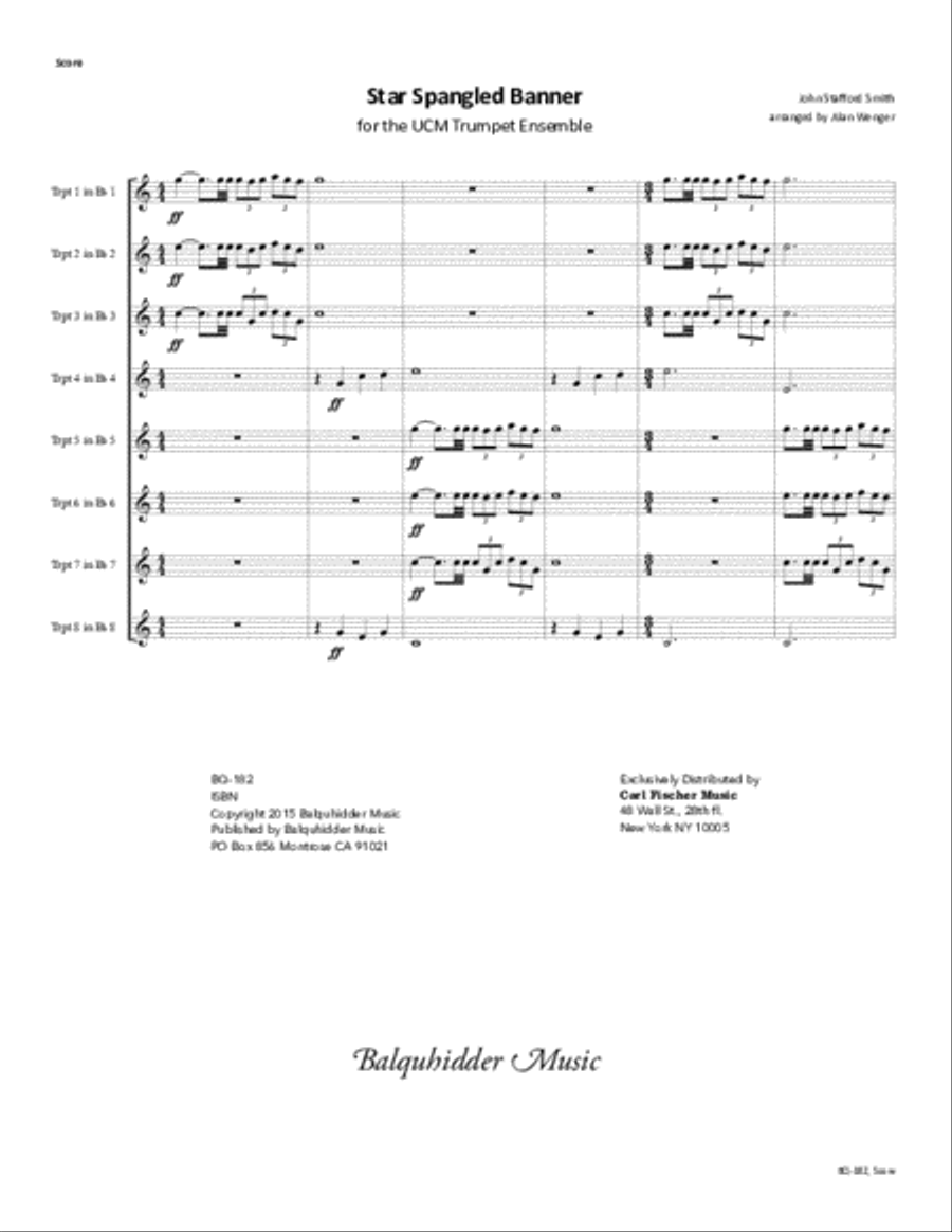 The Star Spangled Banner B-Flat Trumpet scores gallery preview page 1
