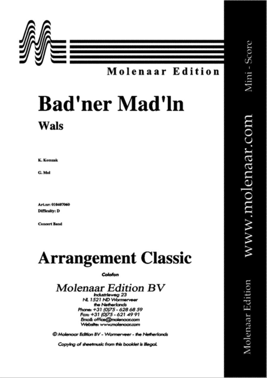 Bad'ner Mad'ln Concert Band scores gallery preview page 2