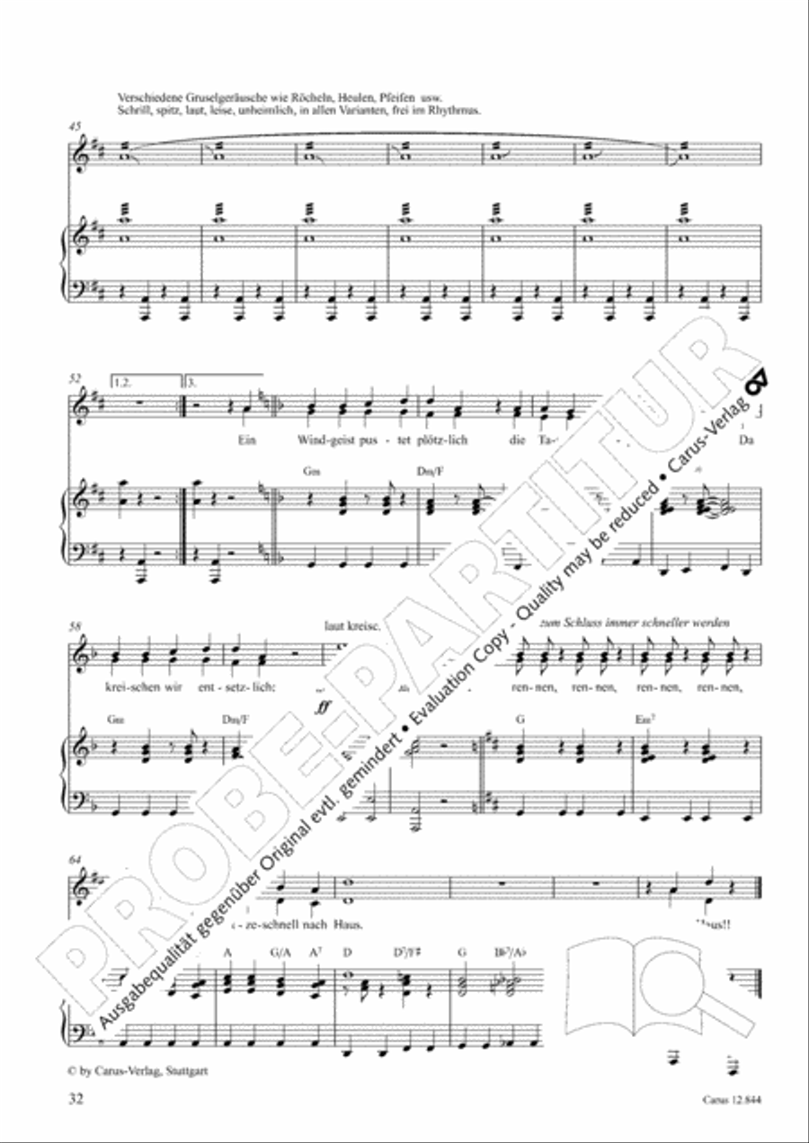 Gruselmonsterzaubersongs. Heft II Children's Choir scores gallery preview page 33