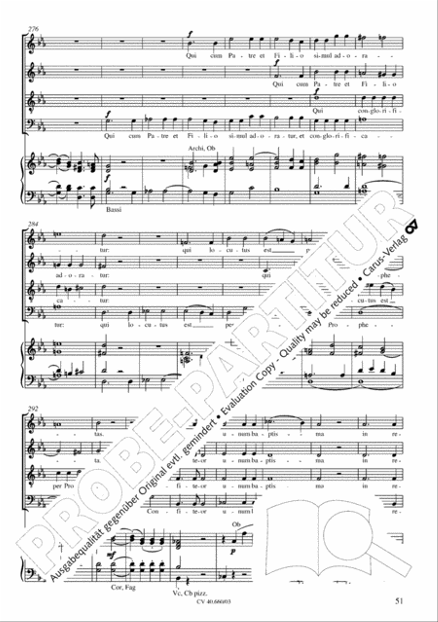 Mass in E flat major (Messe in Es) SATTB scores gallery preview page 52