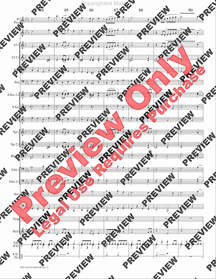 The Age of Chivalry Concert Band scores gallery preview page 16