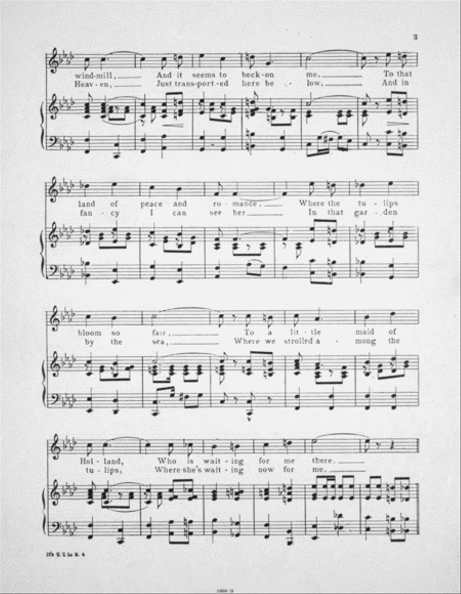It's Tulip Time In Holland (Two Lips are Calling Me) Voice scores gallery preview page 3