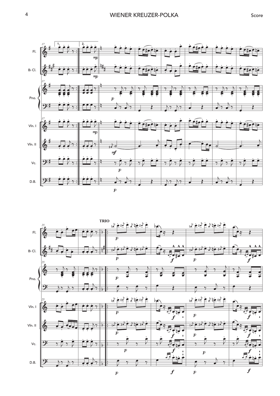 Wiener Kreuzer-Polka Wiener Kreuzer-Polka Chamber Orchestra scores gallery preview page 4