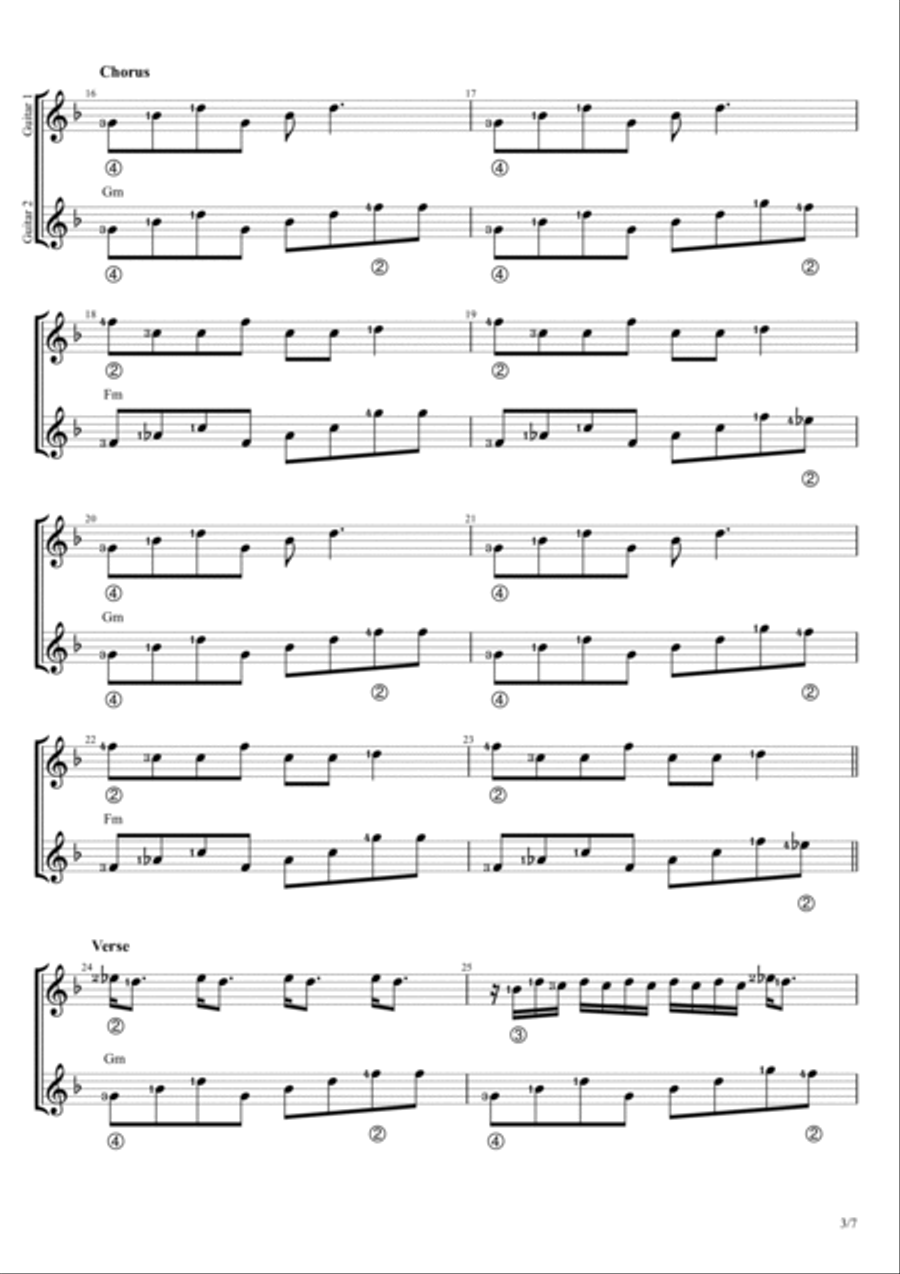 Tomboy Guitar Solo scores gallery preview page 3