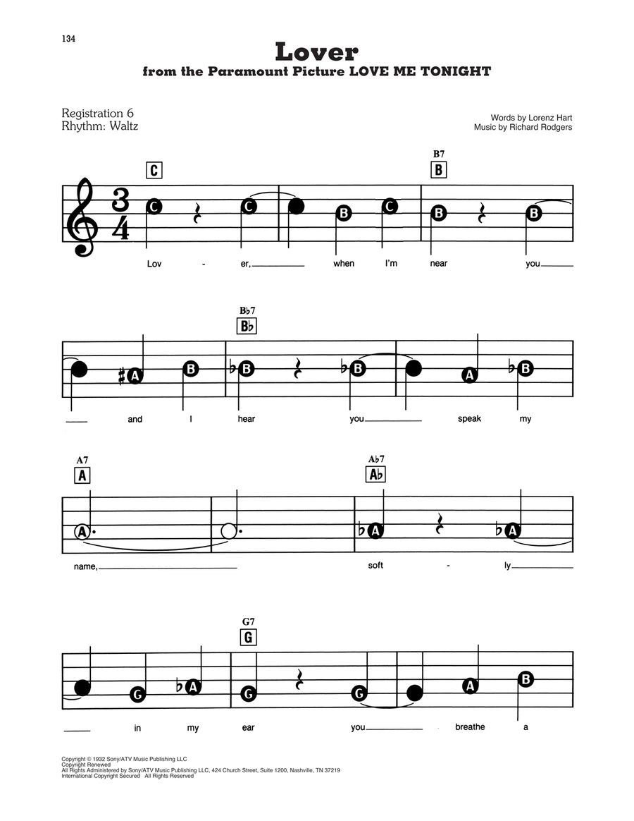 Lover Electronic Keyboard scores gallery preview page 1