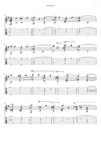 Autumn Leaves (Standard Notation and TAB) image number null