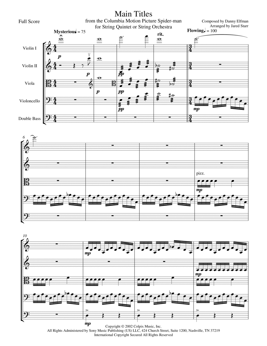 Main Titles String Orchestra scores gallery preview page 1