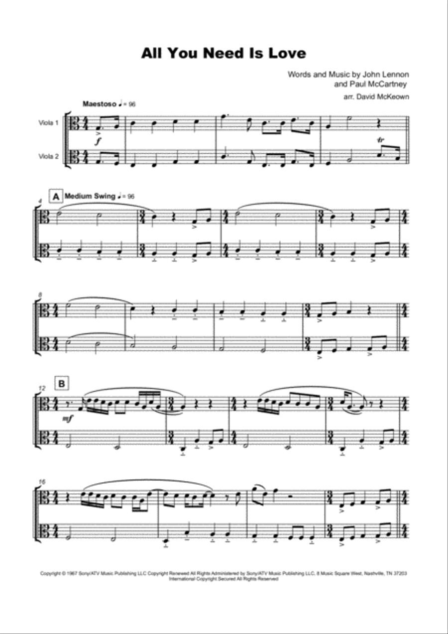 All You Need Is Love String Duet scores gallery preview page 2