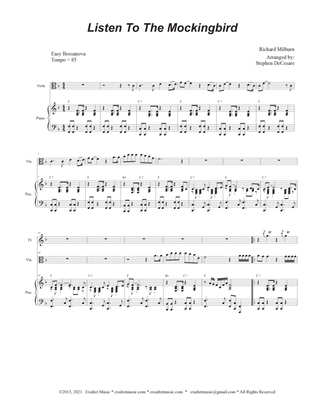 Listen To The Mockingbird (Viola solo and Piano)