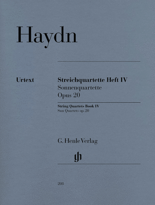 Book cover for String Quartets, Vol. IV, Op. 20 (Sun Quartets)