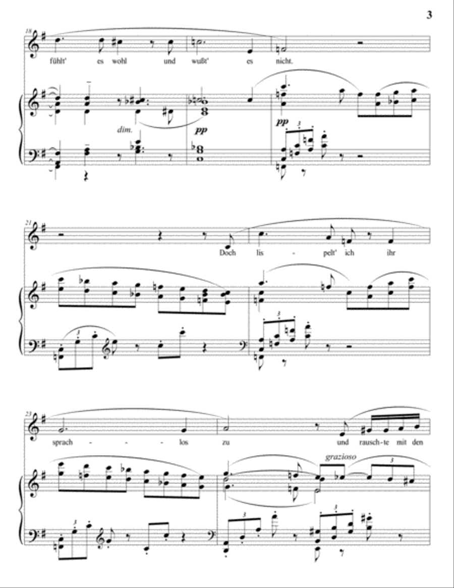 STRAUSS: Das Rosenband, Op. 36 no. 1 (transposed to G major) Voice scores gallery preview page 4