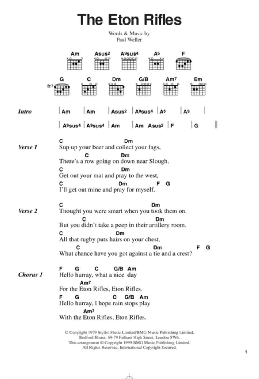The Eton Rifles Electric Guitar scores gallery preview page 1