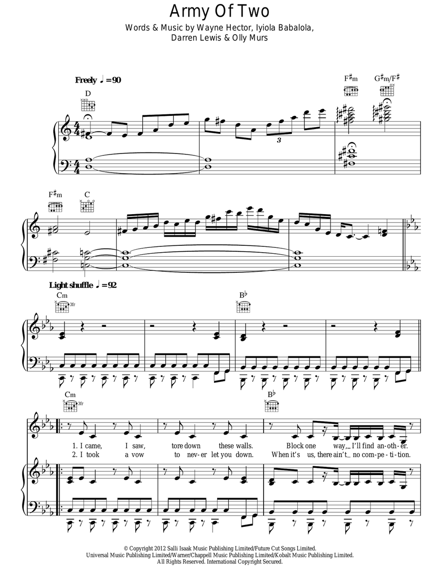Army Of Two Acoustic Guitar scores gallery preview page 1