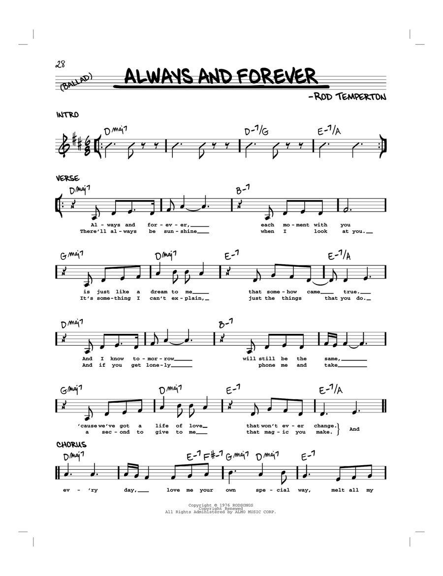 Always And Forever Always And Forever Piano scores gallery preview page 1