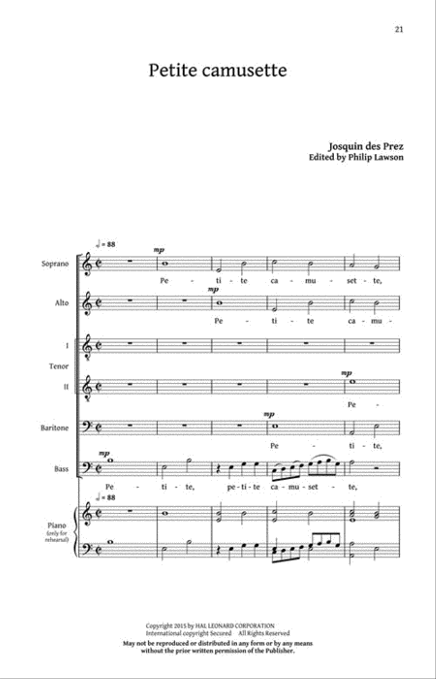 Five Renaissance Editions A Cappella scores gallery preview page 5