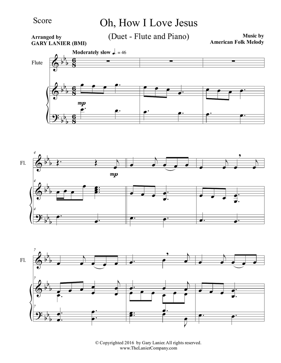 OH, HOW I LOVE JESUS (Duet – Flute & Piano with Parts) Flute Solo scores gallery preview page 2