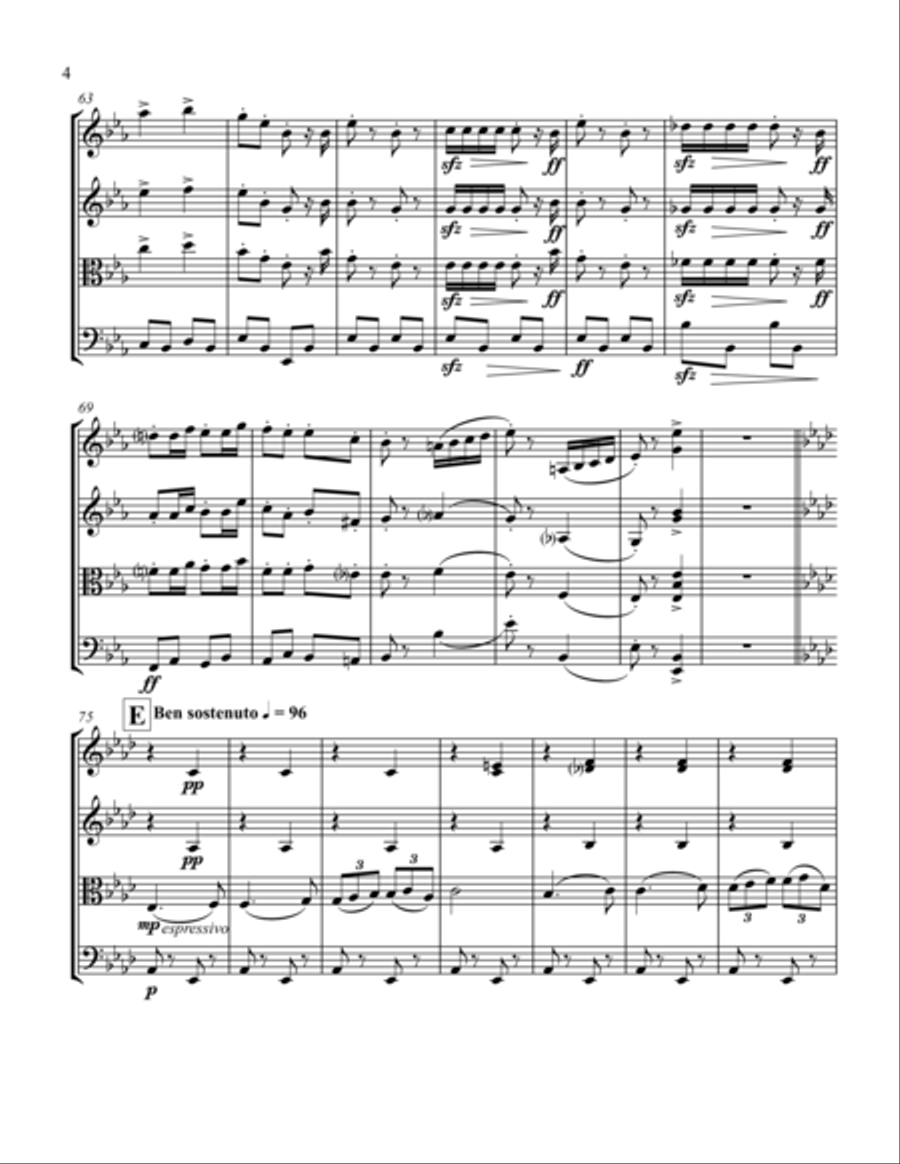 March and Procession of Bacchus from the Ballet Sylvia (String Quartet) String Quartet scores gallery preview page 4