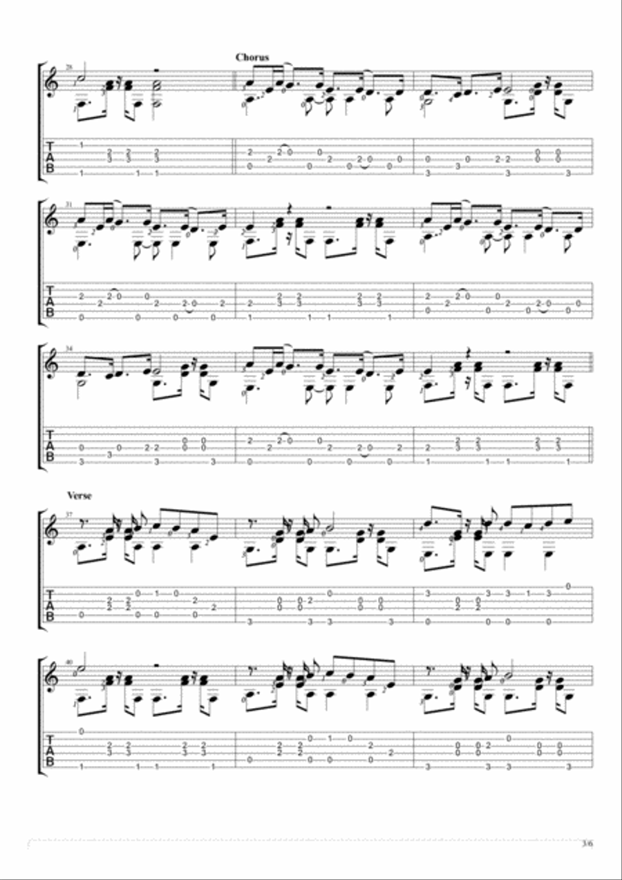 Attention Acoustic Guitar scores gallery preview page 3