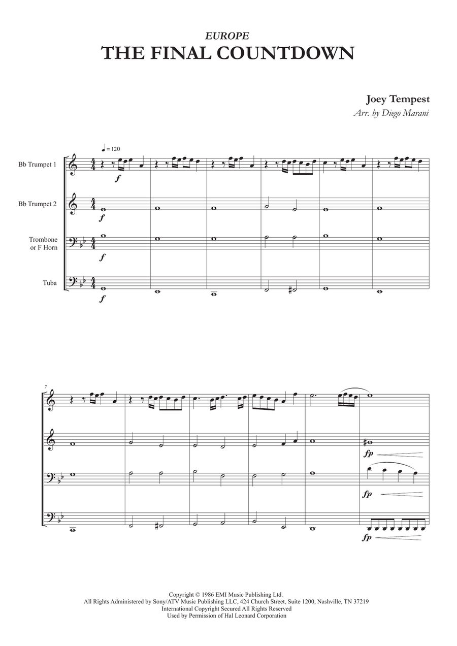 Final Countdown Brass Ensemble scores gallery preview page 3